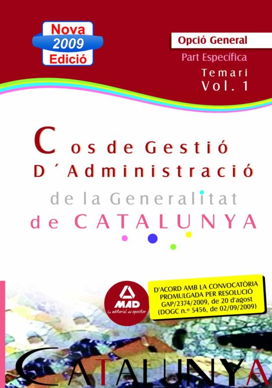 Cos De Gestio Dadministracio De La Generalitat De Catalunya. Temari I