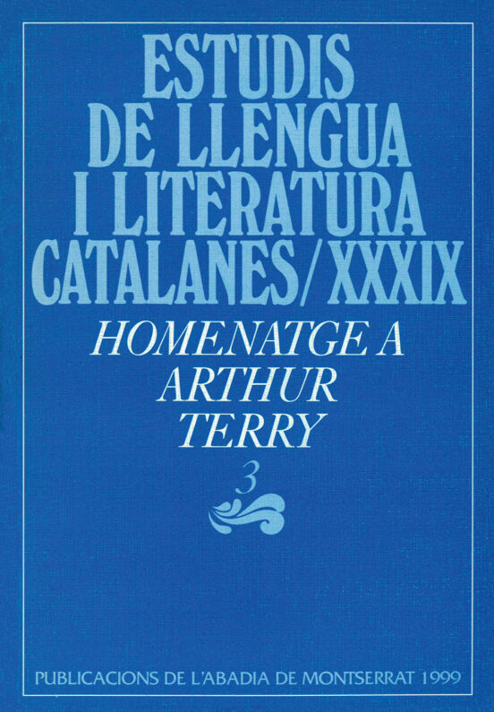Estudis De Llengua I Literatura Catalanes Xx Xix Homenatge A Arth Ur T