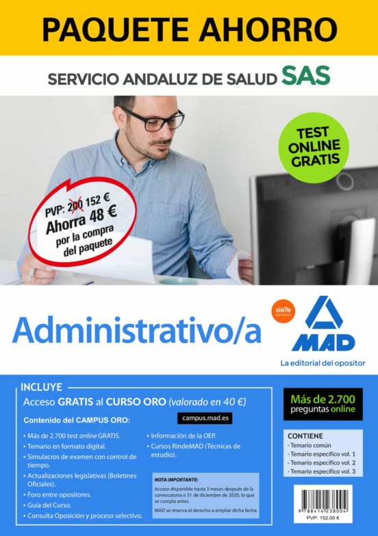 Paquete Ahorro Administrativo/a Servicio Andaluz De Salud