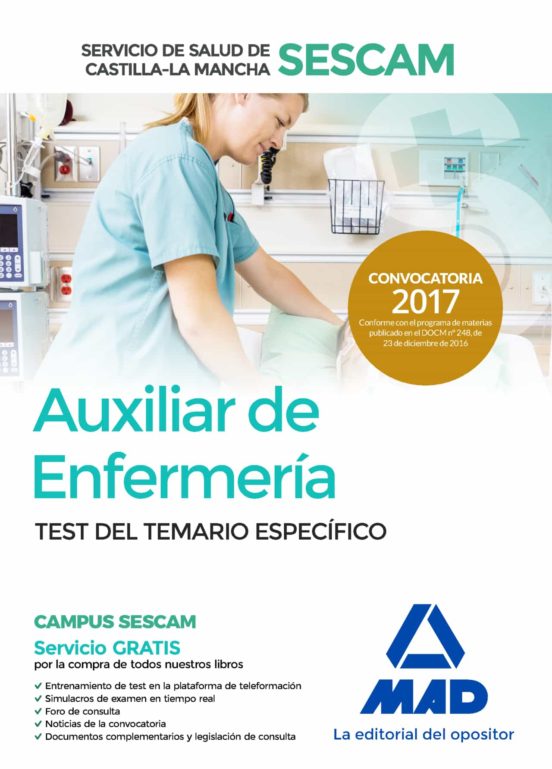 Auxiliar De Enfermería Del Servicio De Salud De Castilla-La Mancha . Test Del Temario Específico