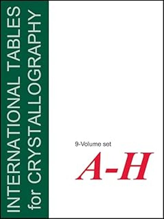 International Tables For Crystallography 9 Volume Set: Volumes A - H