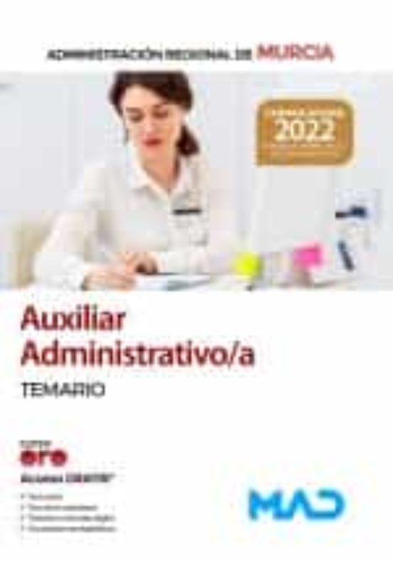 Auxiliar Administrativo/a De La Administración Regional De Murcia. Temario
