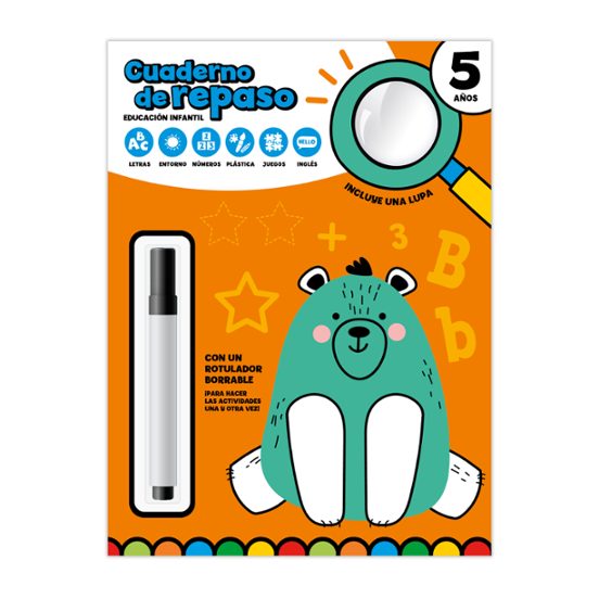 Cuaderno De Repaso 5 Años - Con Lupa Y Rotulador Borrable
