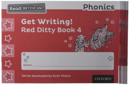 Read Write Inc - Phonics Get Writing! Red Ditty Book 4 Pack of 10