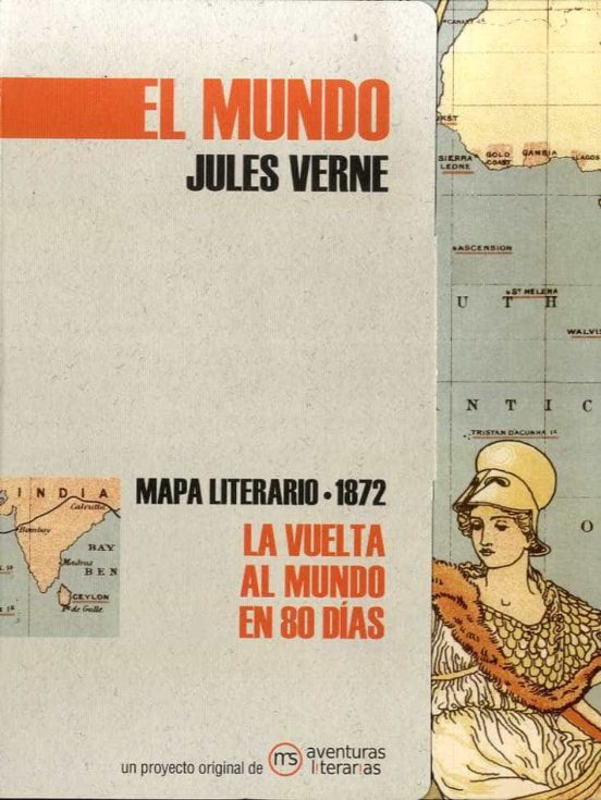 El Mundo Jules Verne. Mapa Literario 1872 La Vuelta Al Mundo En 80 Dia