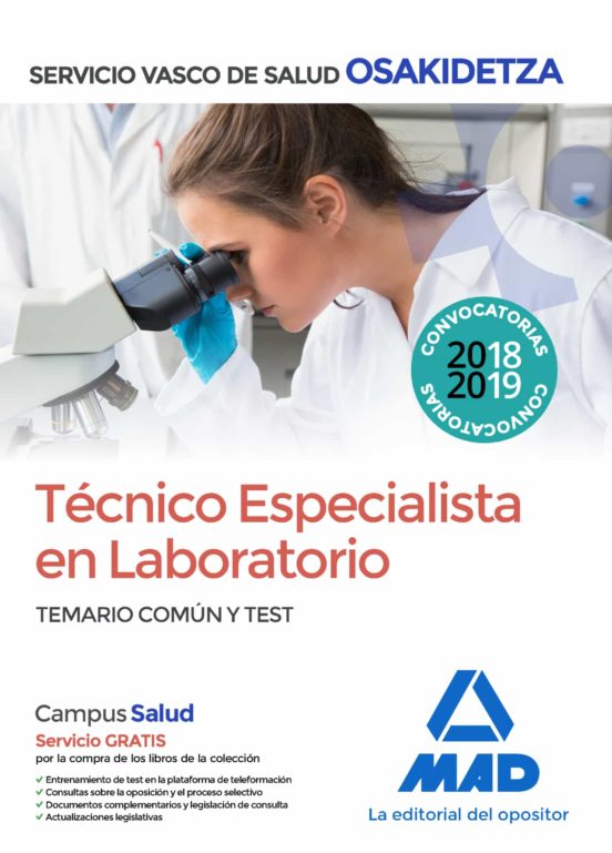 Técnico Especialista En Laboratorio De Osakidetza-Servicio Vasco De Salud. Temario Común Y Test