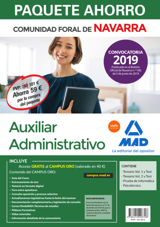 Paquete Ahorro Auxiliar Administrativo De La Comunidad Foral De Navarr