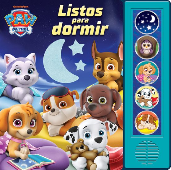 Paw Patrol - Listos para Dormir - Libro Sensorial con Tapitas y 5 Boto