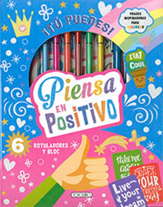 ¡Tú Puedes! Piensa en Positivo. Lettering