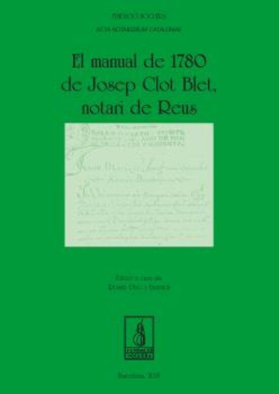 El Manual De 1780 De Josep Clot Blet