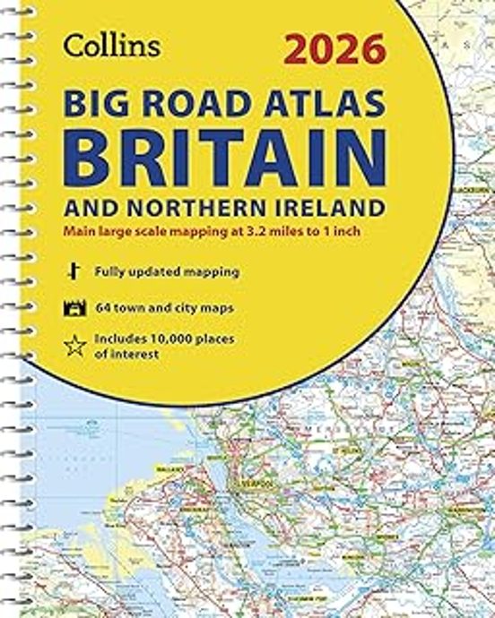 2026 Collins Big Road Atlas Britain And Northern Ireland : Clear And D