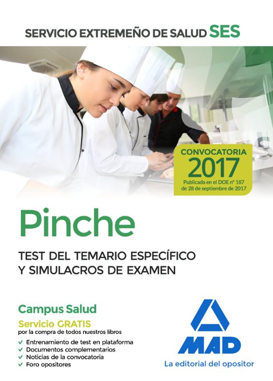 Pinche Del Servicio Extremeño De Salud . Test De Materias Específicas Y Simulacros De Examen