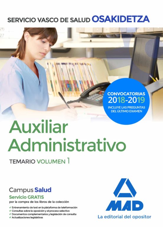 Auxiliar Administrativo De Osakidetza - Servicio Vasco De Salud Temari