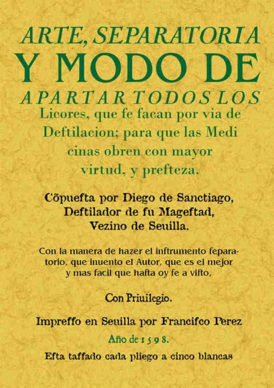 Arte Separatoria Y Modo De Apartar Todos Los Licores