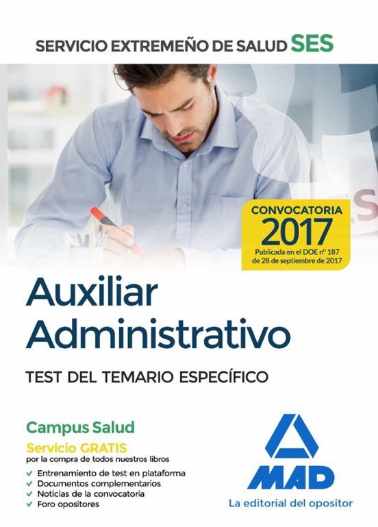 Auxiliar Administrativo Del Servicio Extremeño De Salud . Test Del Temario Específico