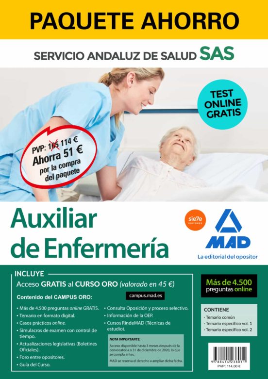 Paquete Ahorro Auxiliar De Enfermeria. Servicio Andaluz De Salud