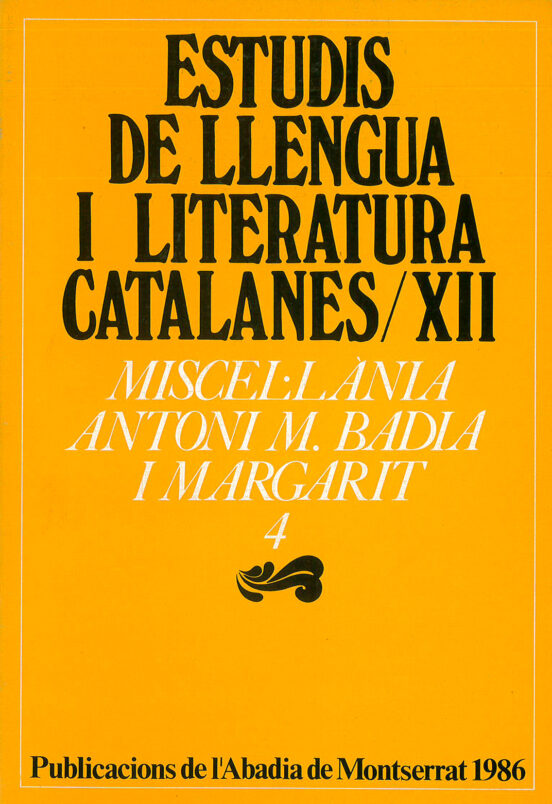 Miscel Lània Antoni M. Badia I Margarti