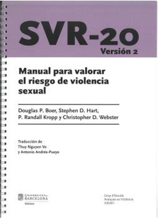 Svr-20 - Manual de Valoracion del Riesgo de Violencia Sexual