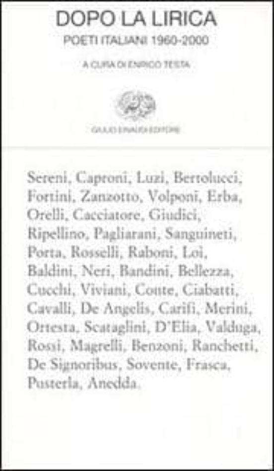 Dopo la Lirica Poeti Italiani 1960-2000