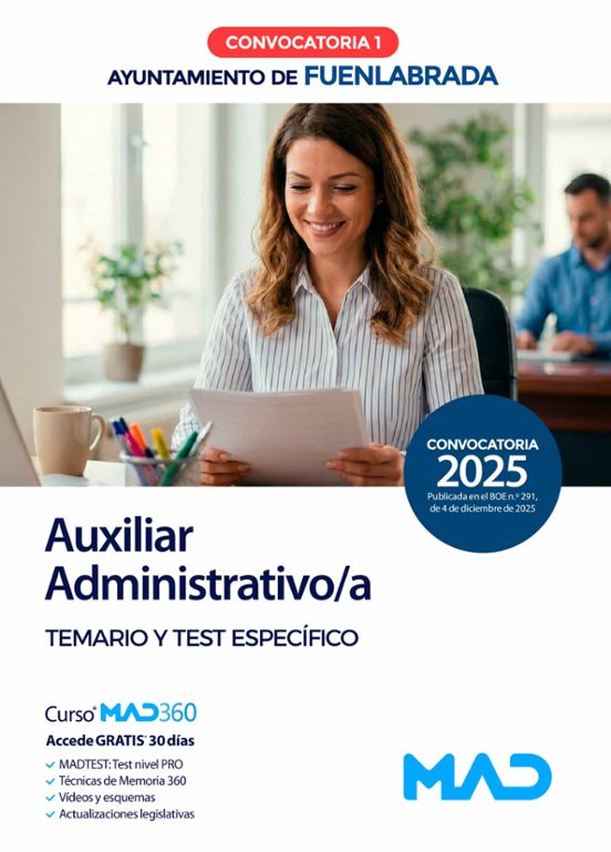 Auxiliar Administrativo/a Del Ayuntamiento De Fuenlabrada. Temari O Y