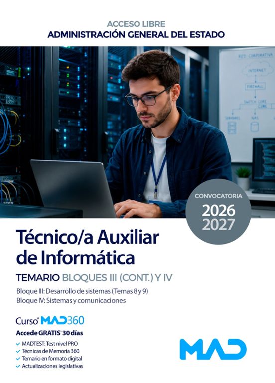 Técnico/a auxiliar de informática - TAI . Temario bloques III y IV