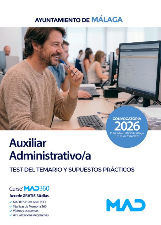 Auxiliar Administrativo / a. Ayuntamiento de Málaga. Test del Tem Ario