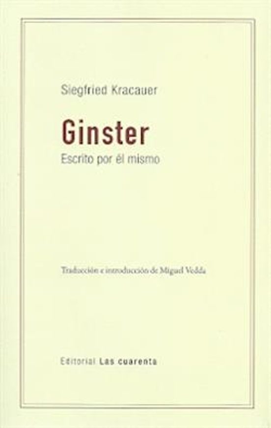 Ginster: Escrito Por El Mismo