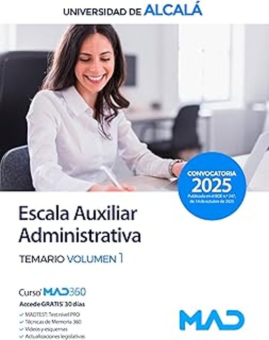 Escala Auxiliar Administrativa. Temario Volumen 1. Universidad De Alca