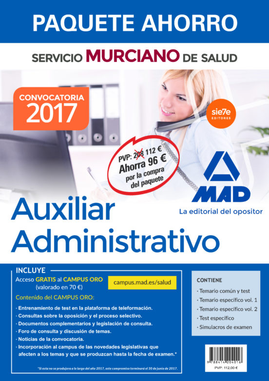 Paquete Ahorro Auxiliar Administrativo Del Servicio Murciano De Salud