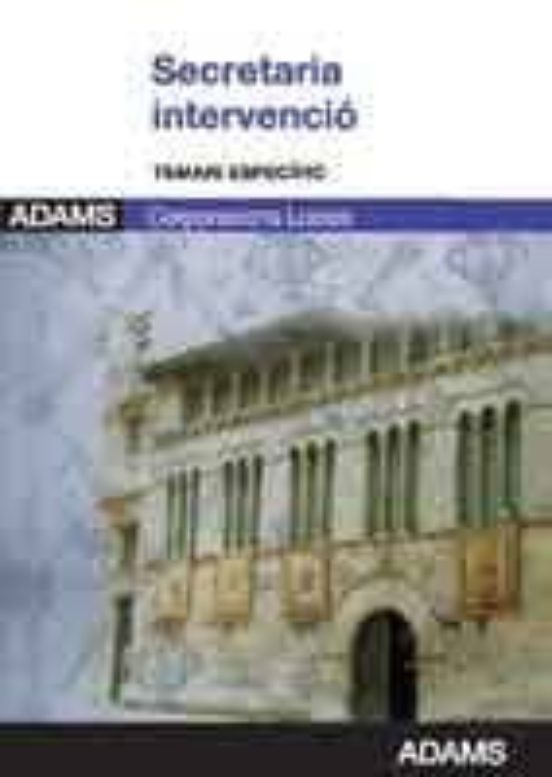 Secretaria Intervencio Corporacions Locals: Temari Especific