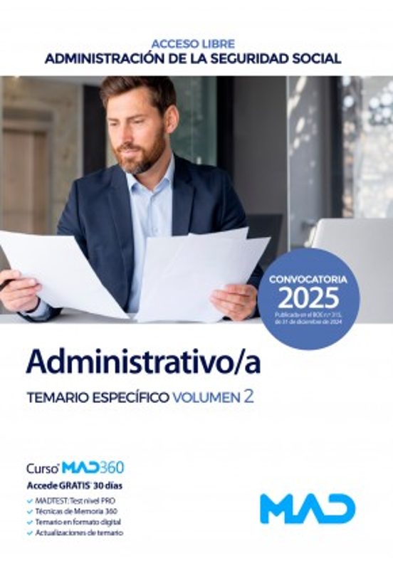 Administrativo/a Seguridad Social . Temario Específico. Volumen 2. Administración General Del Estado