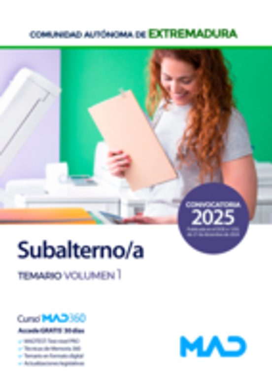 Subalterno.comunidad Autónoma De Extremadura. Temario Volumen 1