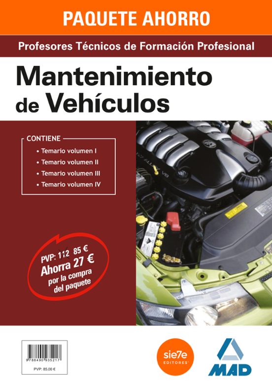 Paquete Ahorro Mantenimiento De Vehiculos Cuerpo De Profesores Tecnico