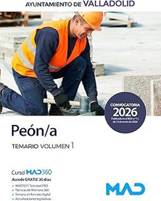 Peón/a Ayuntamiento De Valladolid Temario Volumen 1