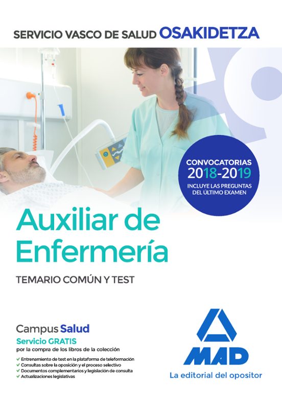 Auxiliar De Enfermería De Osakidetza-Servicio Vasco De Salud. Temario Común Y Test
