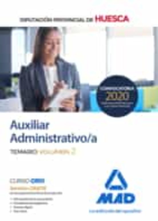 Auxiliar Administrativo De La Diputación Provincial De Huesca. Temario Volumen 2