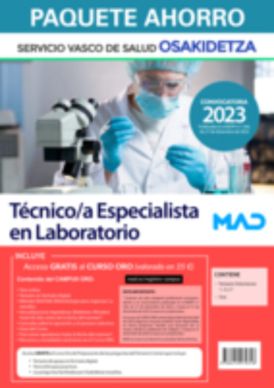 Paquete Ahorro Técnico/a Especialista En Laboratorio De Osakidetza Se