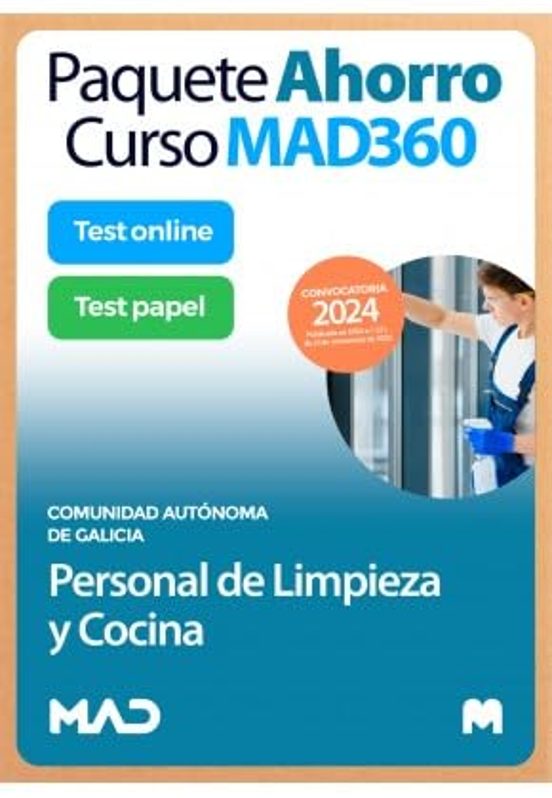 Paquete Ahorro Curso Mad360 + Test Papel Y Online Personal De Limpieza