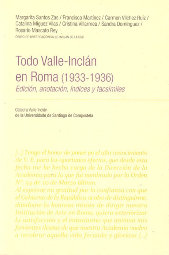 Todo Valle-inclan En Roma : Edicion Anotacion Indice Y Facs