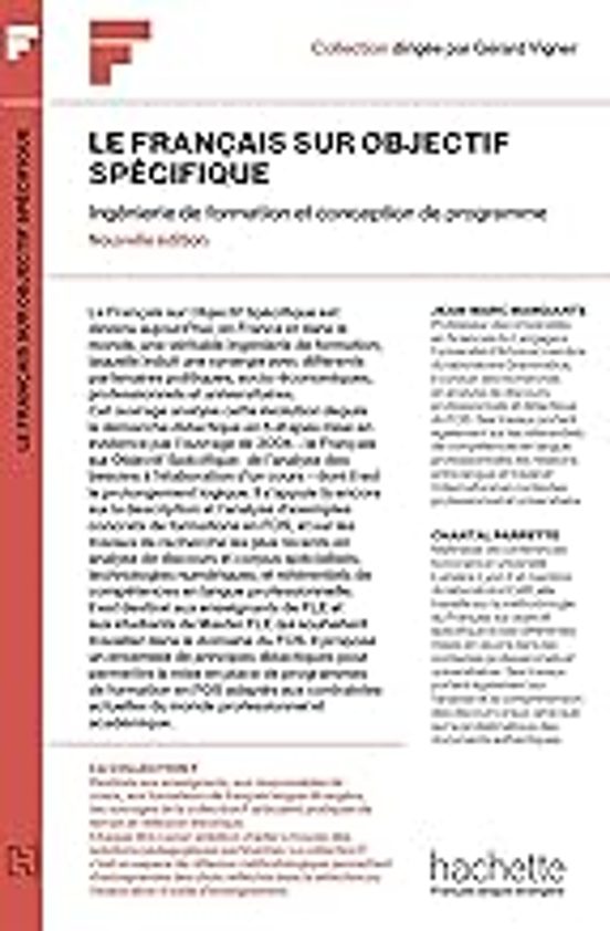 Collection F - Le français sur objectif spécifique: Ingénierie de la formation et conception de programme