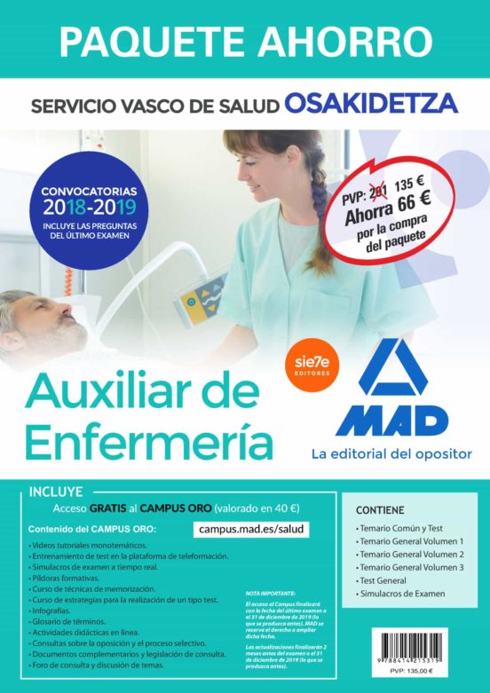 Paquete Ahorro Auxiliar De Enfermeria De Osakidetza