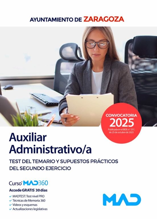 Auxiliar Administrativo/a Del Ayuntamiento De Zaragoza. Test Del Temar