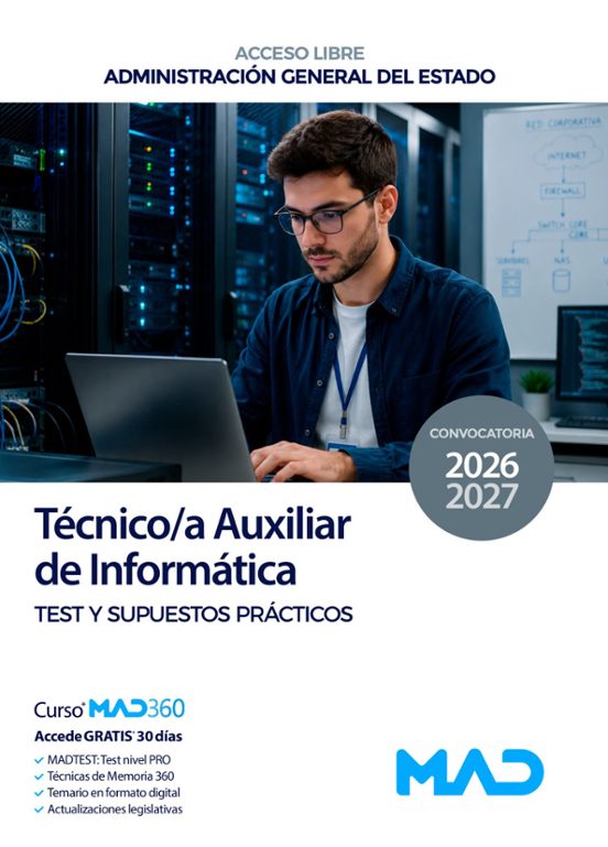 Técnico/a auxiliar de informática - TAI . Test y supuestos prácticos