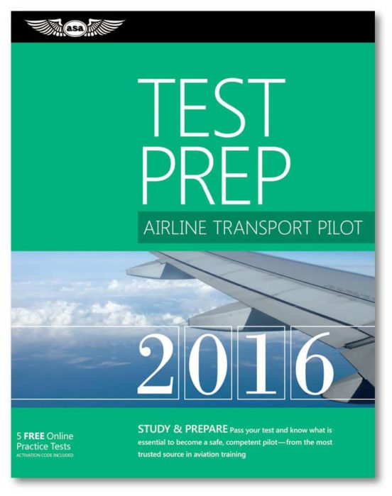 Airline Transport Pilot Test Prep 2016 Book And Tutorial Software Bund