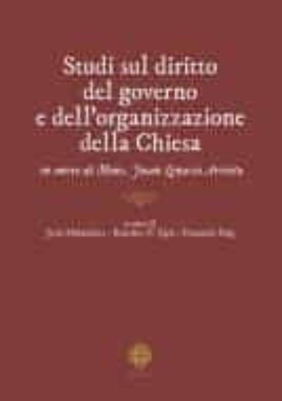 Studi Sul Diritto Del Governo E Dell Organizzazione Della Chiesa In On