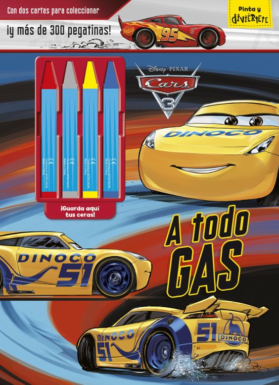 Cars 3. A Todo Gas. Libro Para Colorear Con Ceras Y Pegatinas
