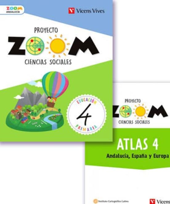 Ciencias Sociales + Atlas 4º Educacion Primaria Zoom Andalucia