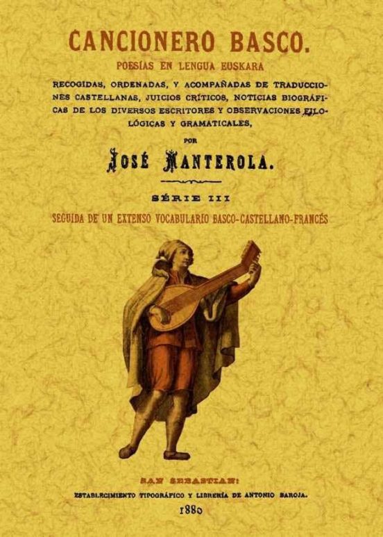 Cancionero Basco: Poesias En Lengua Euskara