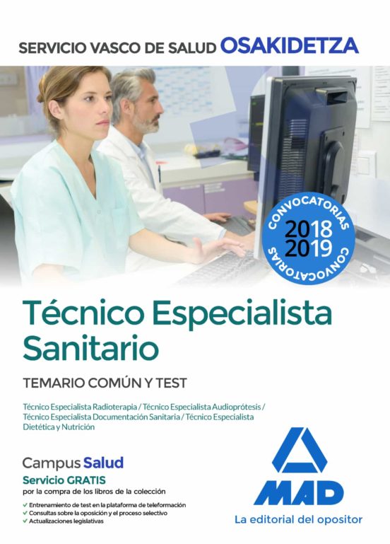 Técnico Especialista Sanitario De Osakidetza-Servicio Vasco De Salud. Temario Común Y Test