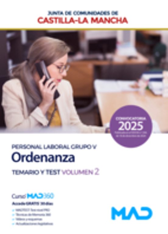 Ordenanza . Junta De Comunidades De Castilla-La Mancha. Temario Volumen 2 Y Test